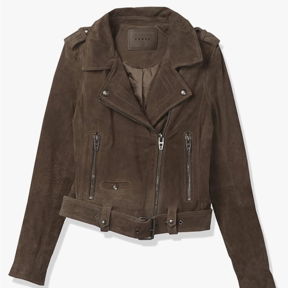 BlankNYC Suede Cropped Moto Jacket